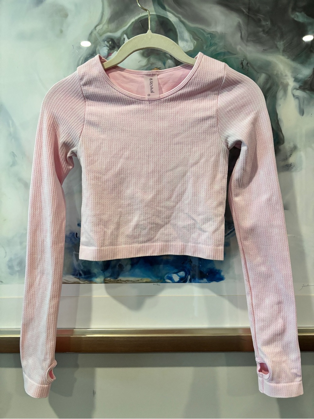 Altar'd State Movement Long Sleeve Ribbed Top Pink Size XS/S